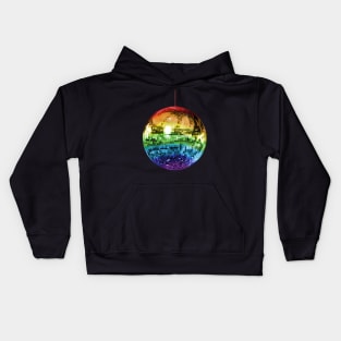 Rainbow Mirrored 1970s Disco Ball Kids Hoodie